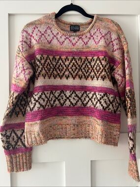 Dry Goods Major Label Group Pink Fair Isle Sweater